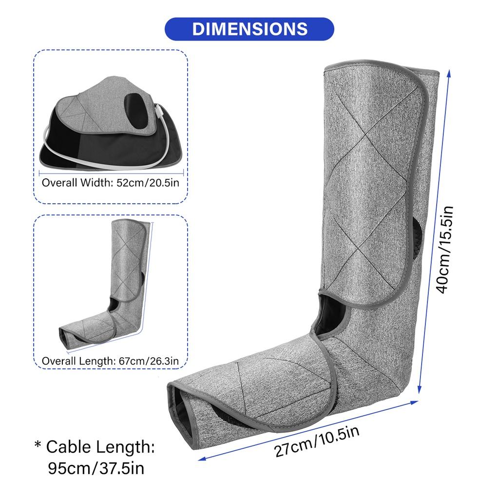 Air Compression Leg Massager Circulation Calf Foot Thigh Massage With Heat Handheld Controller Muscle Massager Pain Relief