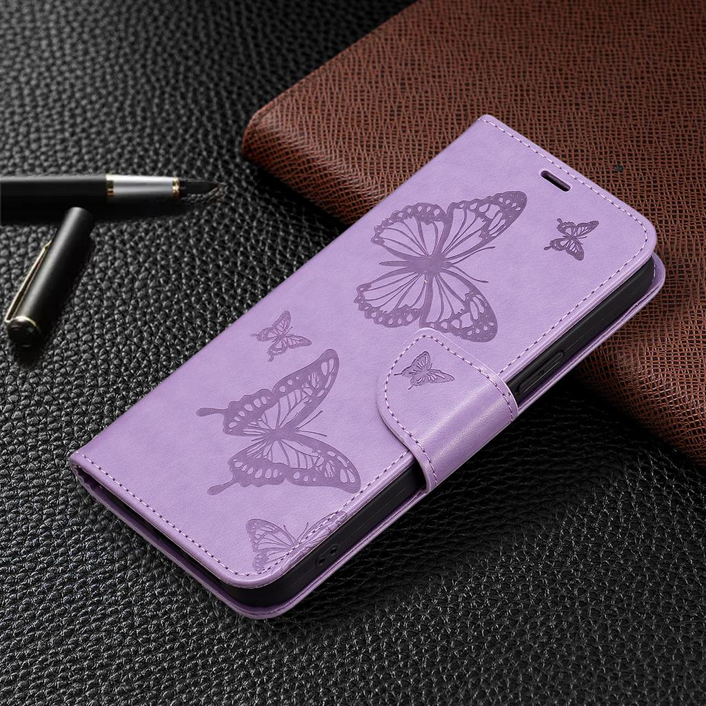 Shockproof Case for Xiaomi Redmi Note 12 Pro 5G/Note 12 Pro Speed 5G/Poco X5 Pro 5G PU Leather Cover Butterfly Imprinted with Strap
