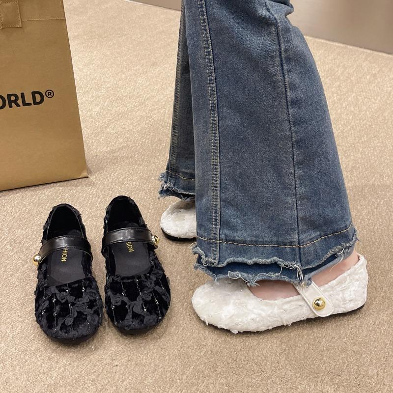 fashion Women's Shoes Autumn Loafers Round Toe Women's Shoes Soft Casual Sneakers New Style 2024 Dresses Lace Buckle