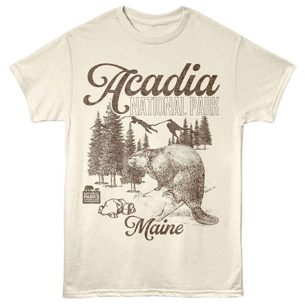 Acadia Maine Beaver Men T Shirt XXL