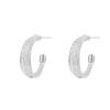 Cui Yan S925 Sterling Silver Korean Style Earrings - Women's C-Shaped Ear Cuff with Cold Fashion Appeal