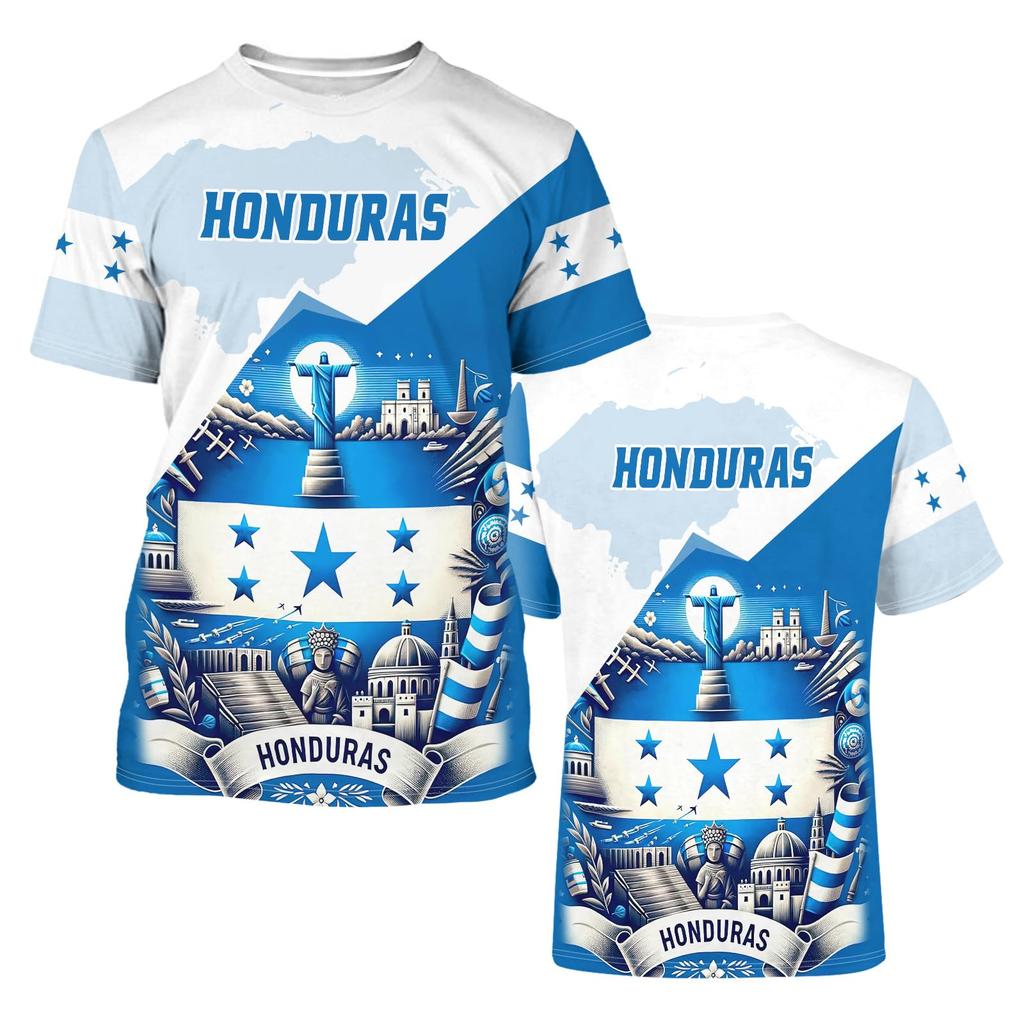 Honduras Flag T Shirts Mens Clothing Novelty 3D Parrot Short Sleeved T-shirt Casual Tops Honduras Jersey Unisex Women Clothes
