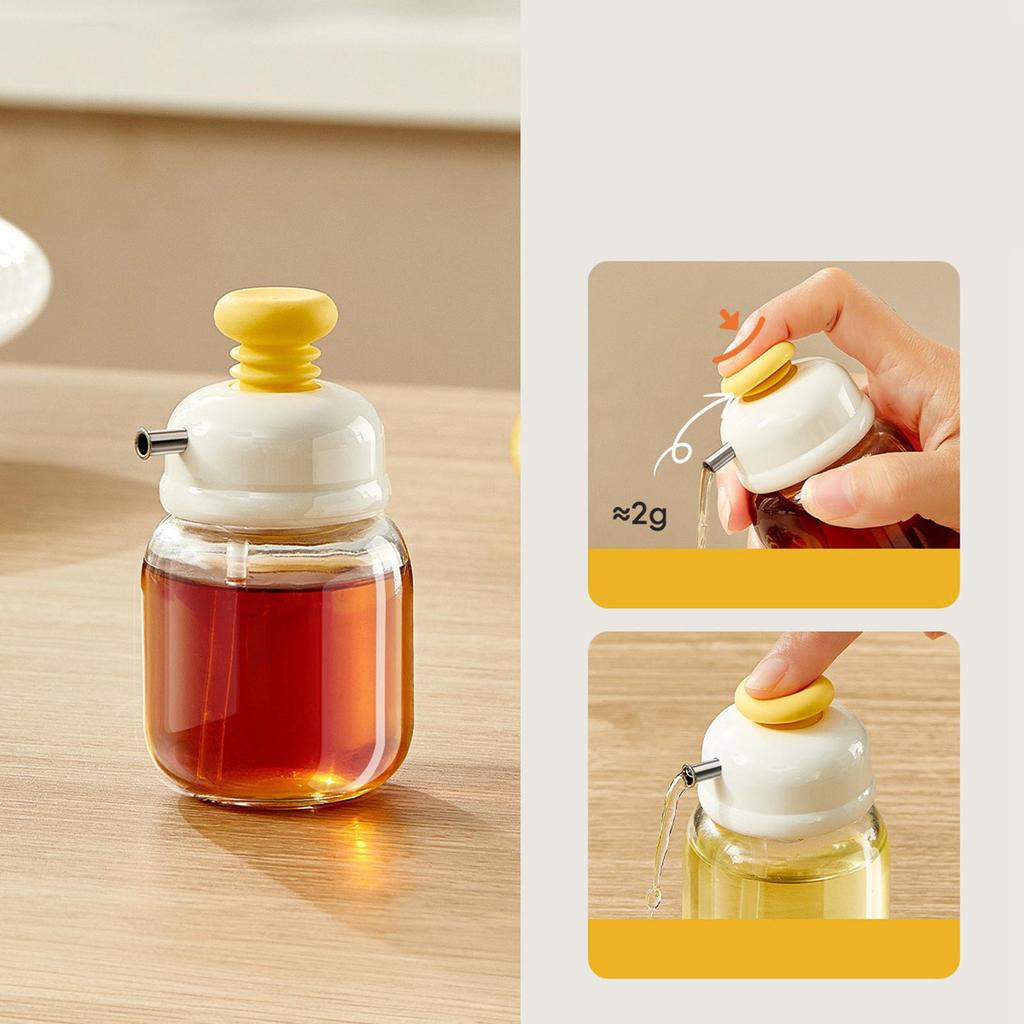 Olive Oil Dispenser Liquid Glass Jar Leakproof Condiment Bottle 100 ml Clear Soy