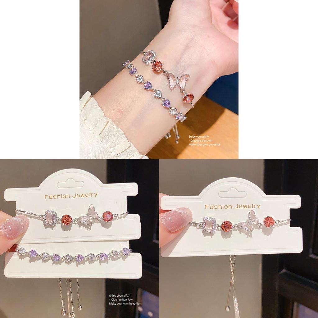 Zircon Butterfly Adjustable Bracelet For Women With Elegant Style And Gift Option