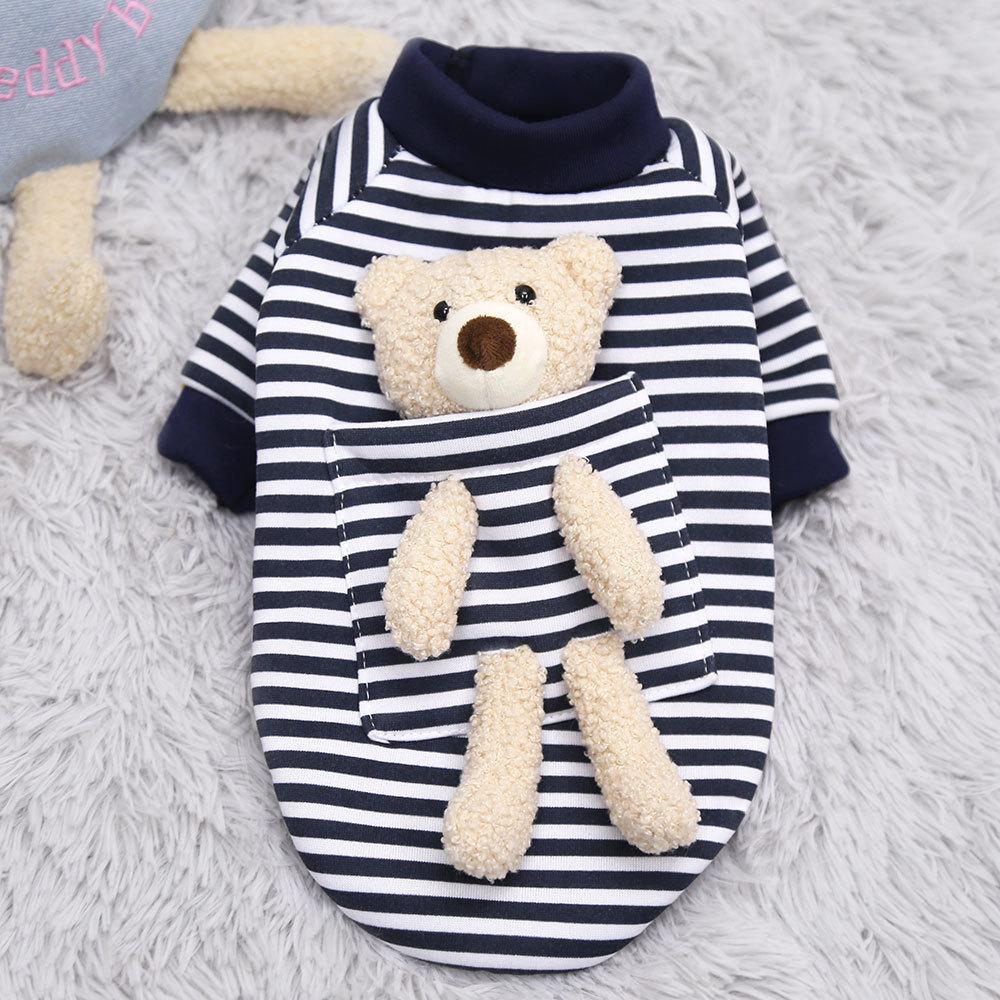 Internet Celebrity Pocket Bear Dog Cat Guard Clothes Autumn and Winter Cat Velvet Small Dog Pet Supplies Dog Clothes