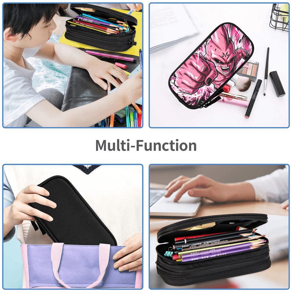 Custom Dragon Ball Majin Buu Energy Fist Fluid Large Capacity Bags for Child School Pencil Bag for Boys Gilrs Kids