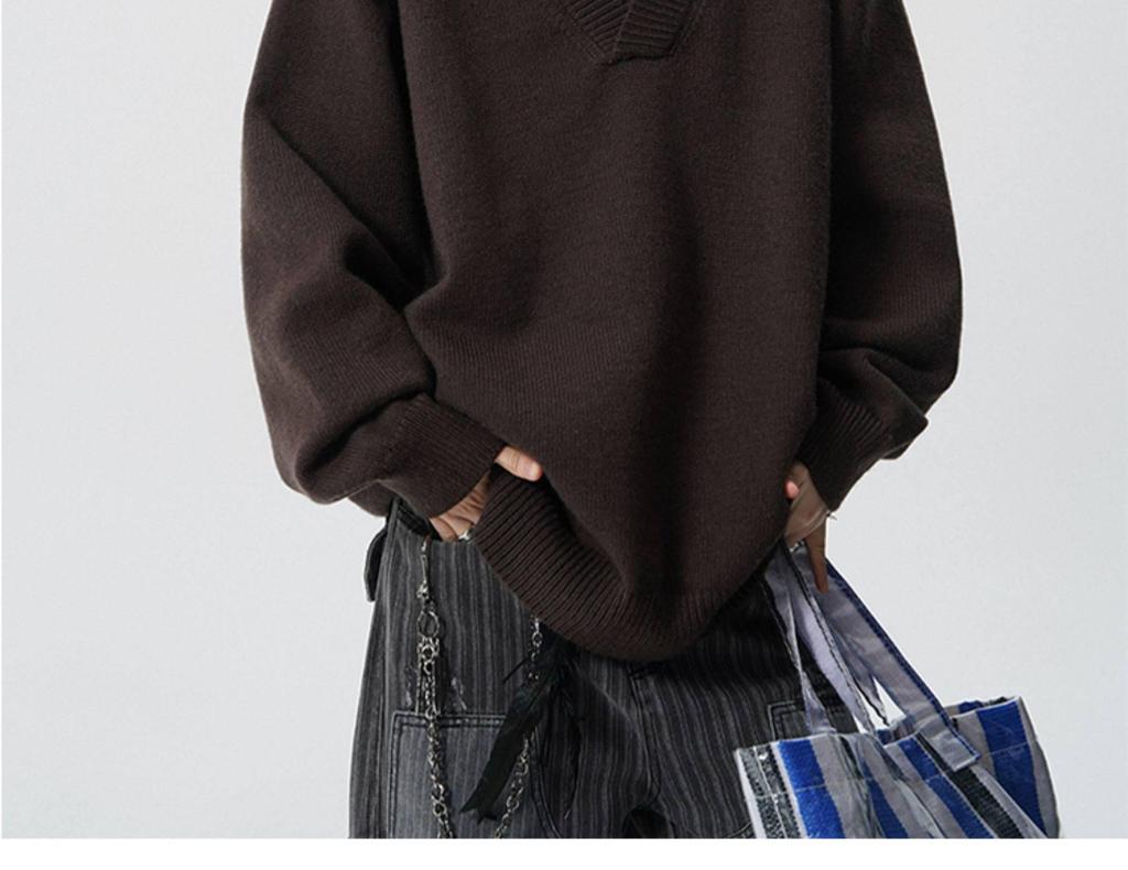 Vintage Style Men's Lapel Sweater: Patchwork Knitwear Pullover for Spring/Autumn