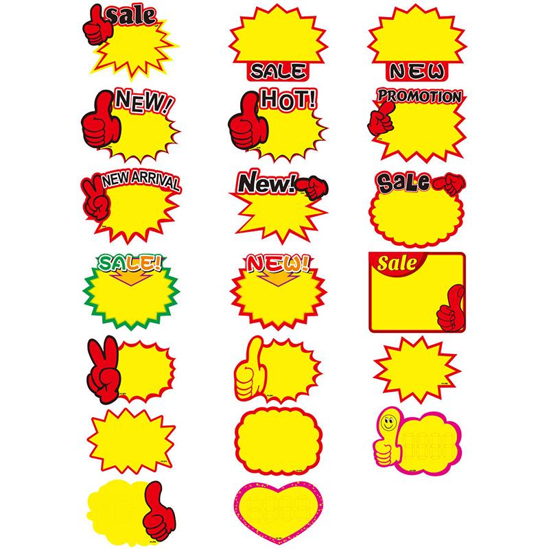 50 قطعة بطاقات بيضاء ملصقات أسعار السلع علامات أسعار المتاجر ملصقات إعلانية ترويجية مبيعات الأعمال التجارية بالتجزئة