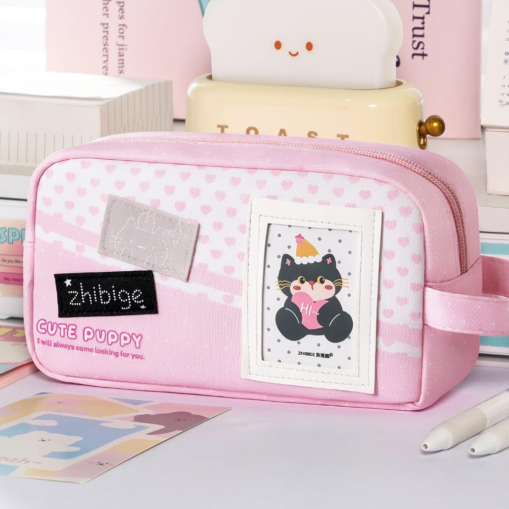Handheld Pen Bag Large Capacity Pencil Pouch Portable Stationery Organizer Gift