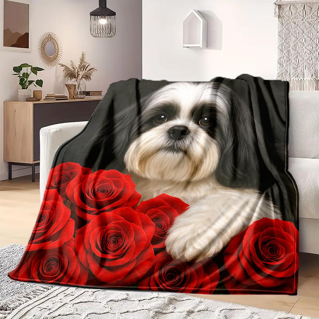 1 шт. Фланелева ковдра з мультяшним принтом, Висока якість, Зручна для всіх сезонів, Декор для дому, Тепло та затишок, Ідеальний подарунок на Різдво, День народження