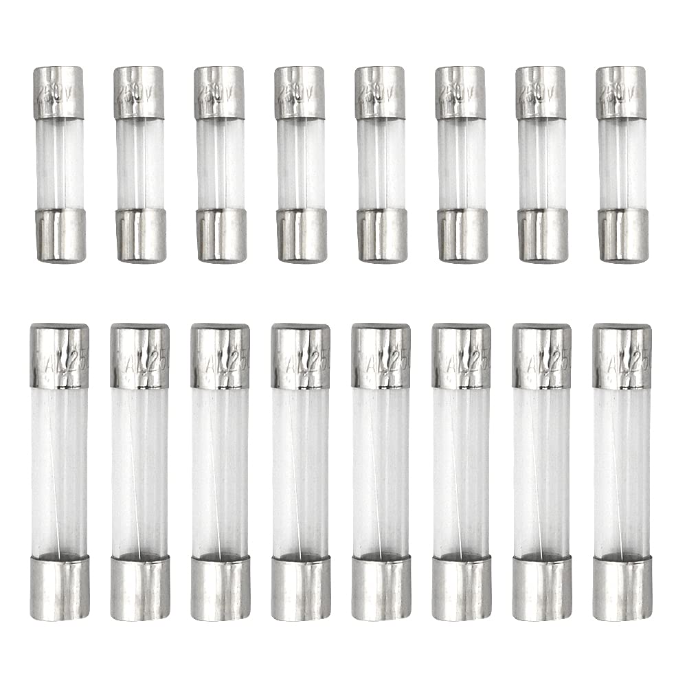 WMYCONGCONG 240pcs 6x30mm 5x20mm 24-Value Fast-Blow Glass Tube Fuses 250V 5x20mm 0.5A 1A 1.6A 2A 3A 4A 5A 6.3A 8A 10A 15A 20A + 6x30mm 0.5A 1A 2A 3A