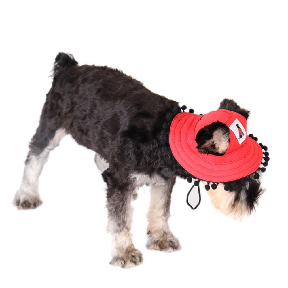 Psí klobouk s kulatým okrajem, plyšovou bambulí, kšiltovka pro mazlíčky, psí čepice, ochrana před sluncem pro mazlíčky, sluneční klobouk, psí klobouk pro malé, střední a velké psy