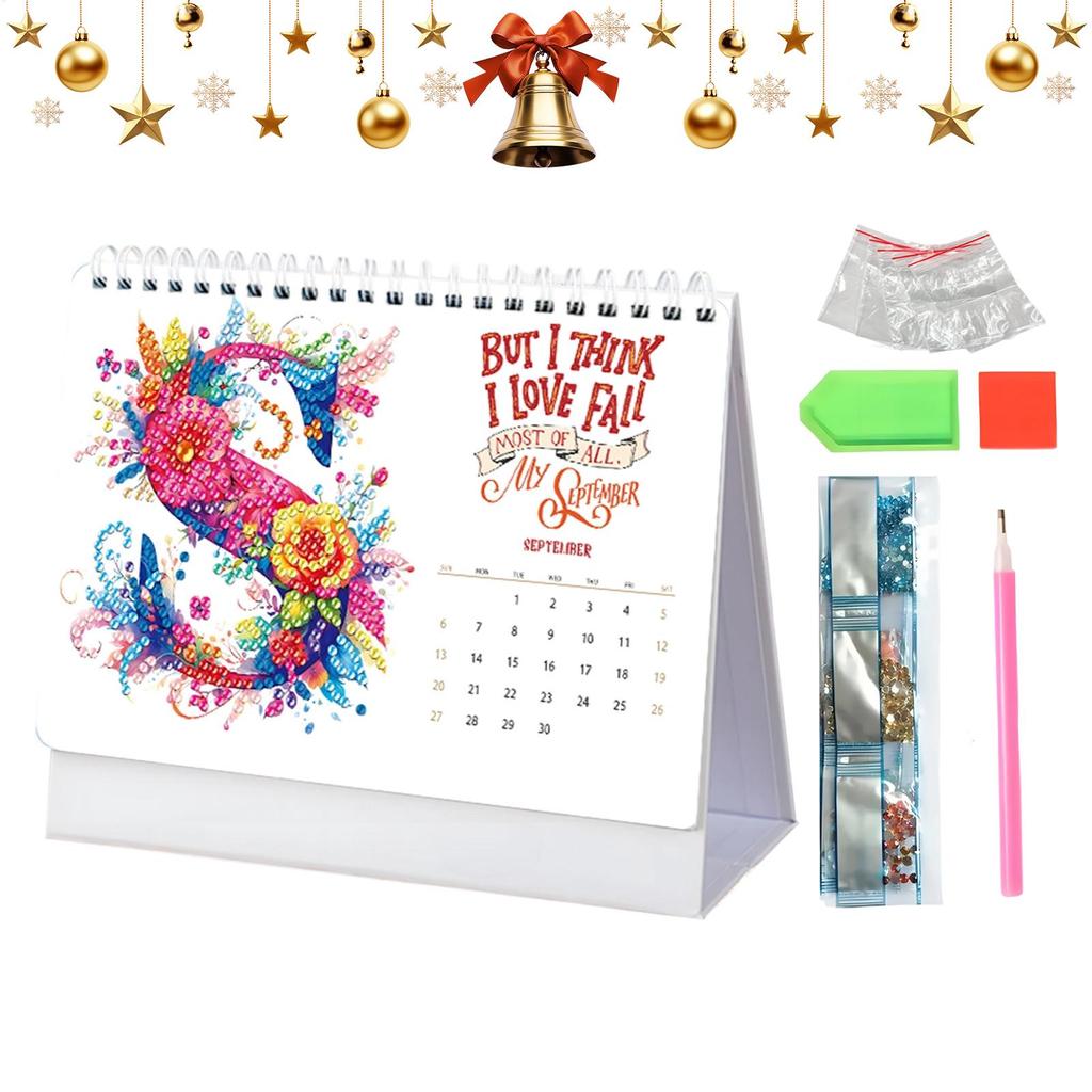 2026 Desk Calendar Diamond Painting Calendar Painting Monthly Calendar Kit Calendar Desktop Ornament For Home Office Planning