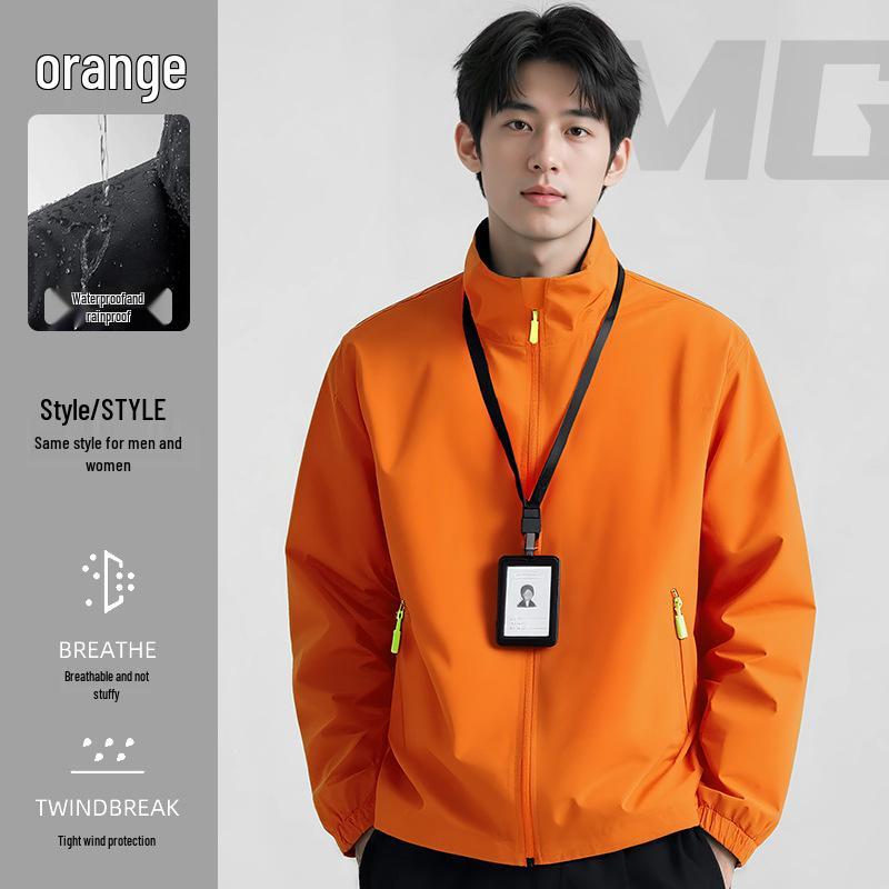Red Windbreaker Custom Logo Jacket for Autumn Automotive Repair Workwear M