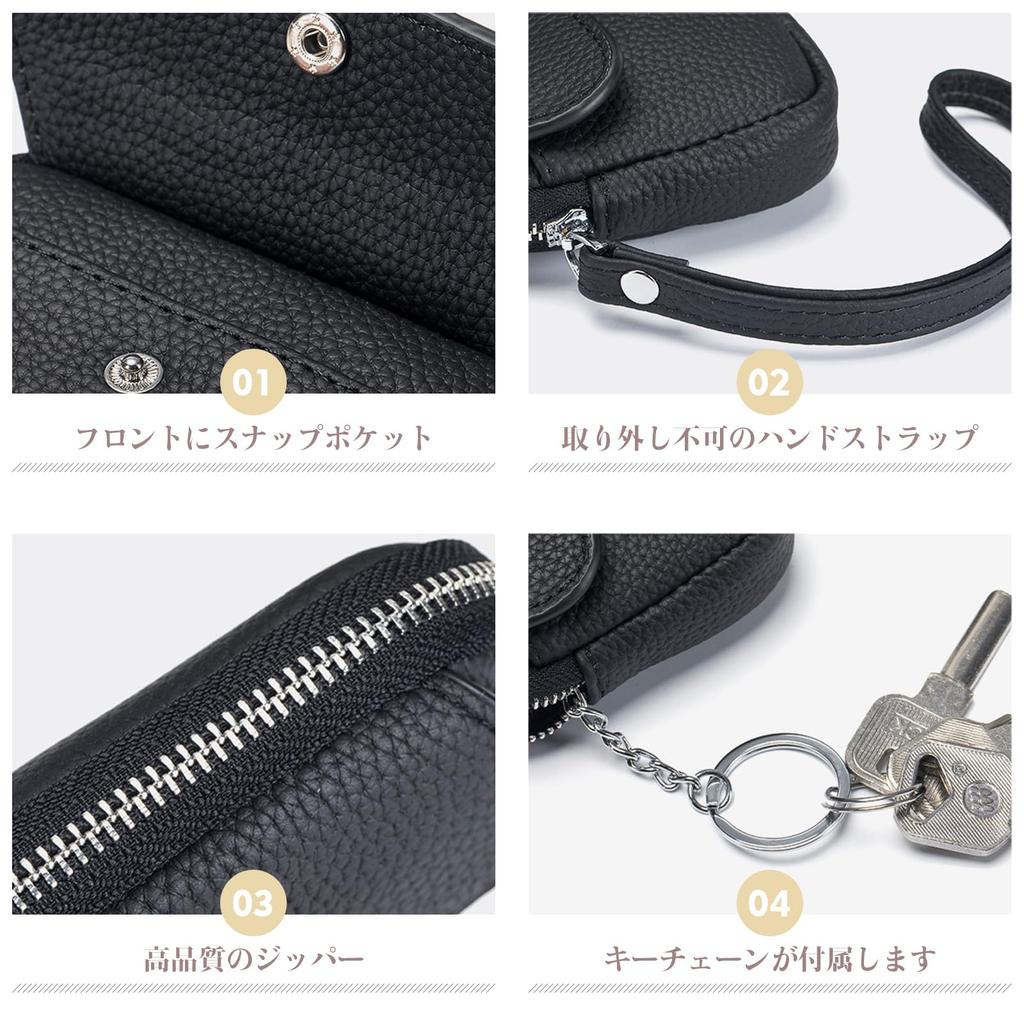 Ganve Women's Genuine Leather Coin Purse, Durable, Small Item Pouch, Popular and Stylish, with Key Chain, Large Capacity, Cute Wallet, Box-Shaped