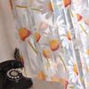 Jacquard Sheer Daisy Sheer Curtains Translucent Sun Flower Tulle Curtain   Home Decoration