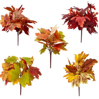 Artificial Maple Leaf Shrubs Simulation Fake Autumn Plants For Halloween Thanksgiving Home