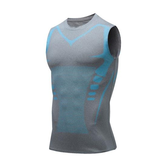 

Чоловічий спортивний жилет Slim Fit, висока еластичність, круглий виріз, швидковисихаюча компресійна безрукавка, яка формує фігуру, тренажерний зал, біг, баскетбольна майка XXXL сірий