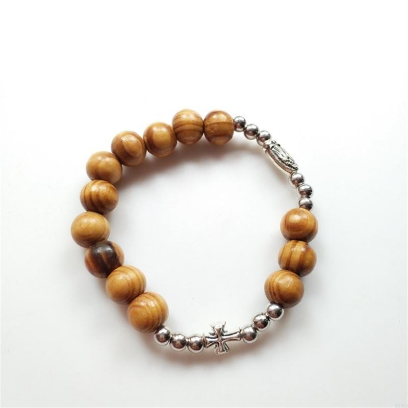 62KD Catholic Finger Chain Vintage Rosary Baptism Rosaries Bracelet for Baptism