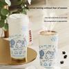 520ml Cute Cartoon Cat Insulated Cup High Appearance Stainless Steel Straw Cup Cold And  Insulation Double Drinking Cup