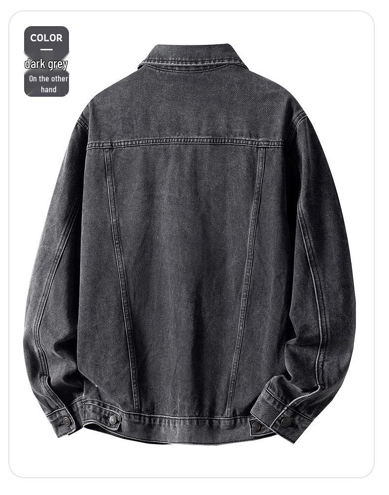 Heren Retro Werkkleding Denim Jas - Hoge Kwaliteit, Lente/Herfst, Revers Ontwerp