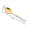 Golden Stainless Steel Ceramic Spoons Set for Home Kitchen & Restaurant Cutlery Dinner Table Bouillon Spoon Oval Edge with Ceramic Handle Tableware