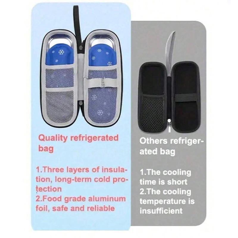 Insulated Portable Insulin Cooler Bag - Friendly Cold Ice Pack Physical Cooler Box Lightweight Simple Zipper Tote Bag Suitcase,