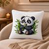 panda Cushion Cover Anti-dustmite Pillowcase Invisible zipper silky short plush Sofa cushion cover