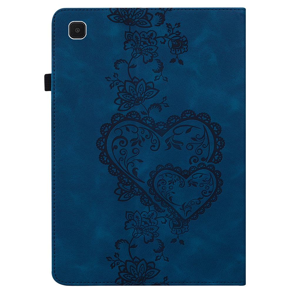 For Samsung Galaxy Tab A7 Lite 8.7-inch (T220/T225) Leather Case Heart Imprint Foldable Stand Card Slot Stylus Holder Tablet Cover