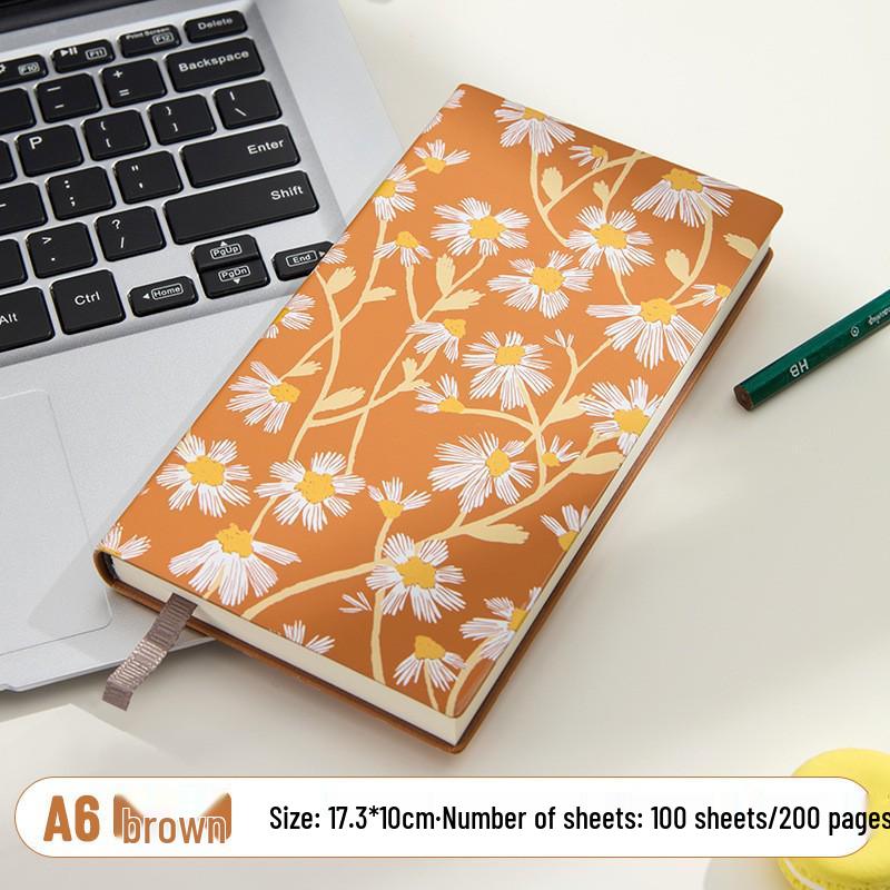 Fabric-Textured A6 Patterned Planner: Compact, Thickened Pocket Diary for Office and Business.