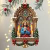 Christmas Jesus Ornaments Religious Acrylic Xmas Tree Hanging Ornaments Christian Keepsake Gift for Home Garden Wall Decor