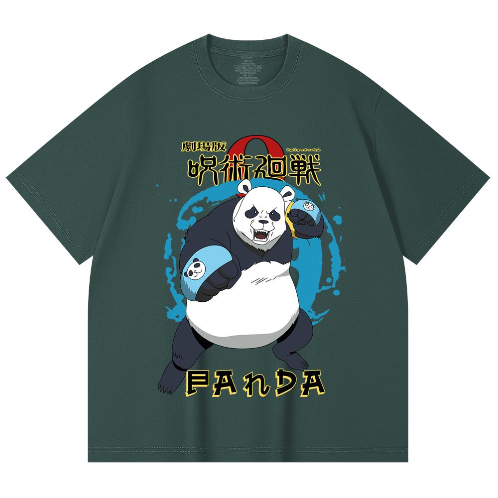 230 g/m² 100 % Baumwolle Jujutsu Kaisen V62 Panda-Print Unisex Schweres Baumwoll-T-Shirt