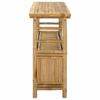 Bamboo Console Table with Shelf and Door Natural Color 110 X 35 X 75 Cm