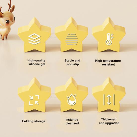 Yousheng Silicone Trivet for Hot Dishes Christmas Tree Pot Holder Heat Resistant Coasters Insulation Pad for Kitchen
