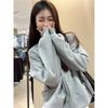 Korean Fashion Versatile Baseball Uniform Sweatshirt Jacket for Women Spring and Autumn Loose Stand-up Collar Cardigan Top