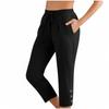 2025 Cotton Linen Loose Fit Button Cropped Pants