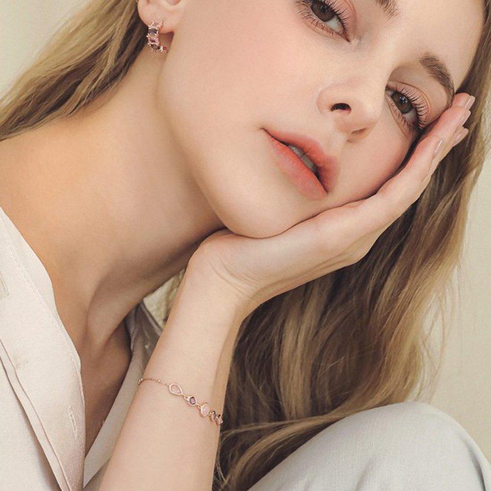 J.Lauren Rose Gold Amethyst Gemstone Cubic Silver Bracelet B0941