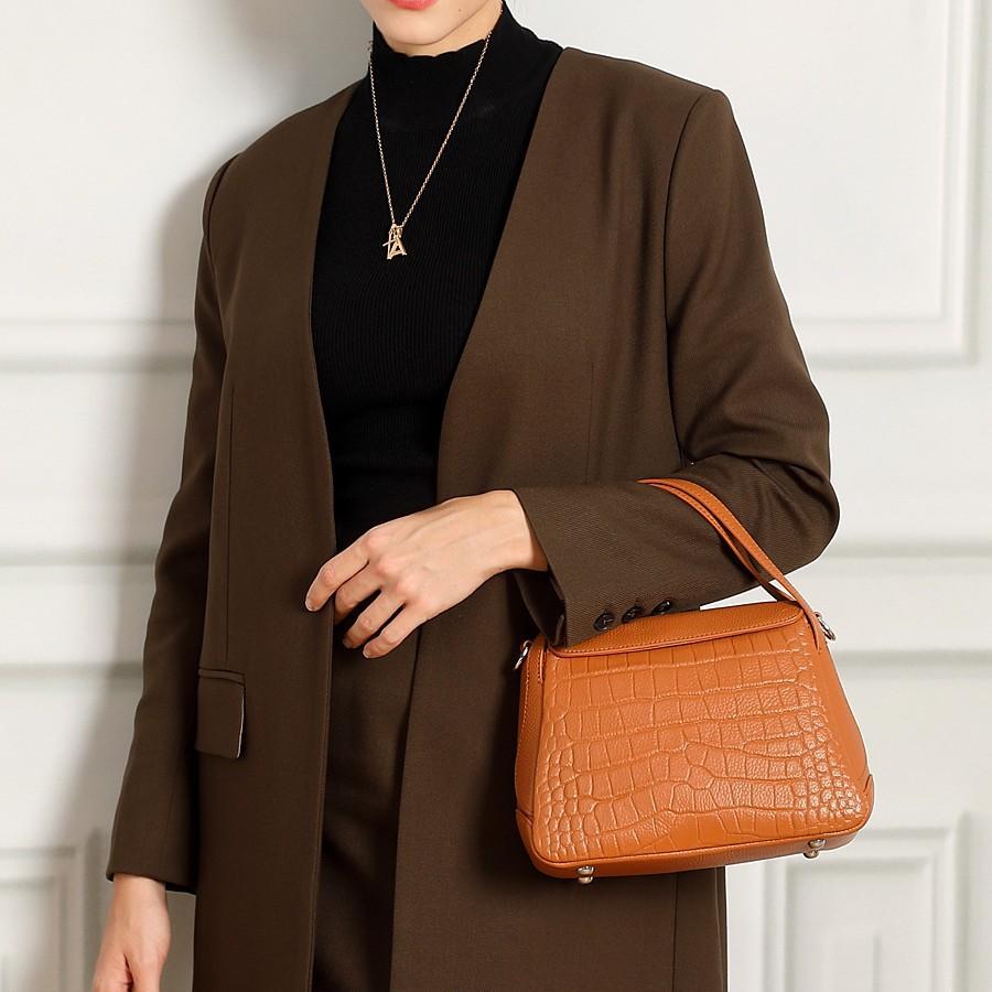 Cross-border Crocodile-pattern Bag, Textured Niche Genuine Leather Shoulder Handbag, Fashionable, Elegant, High-end, New Women's Crossbody Bag