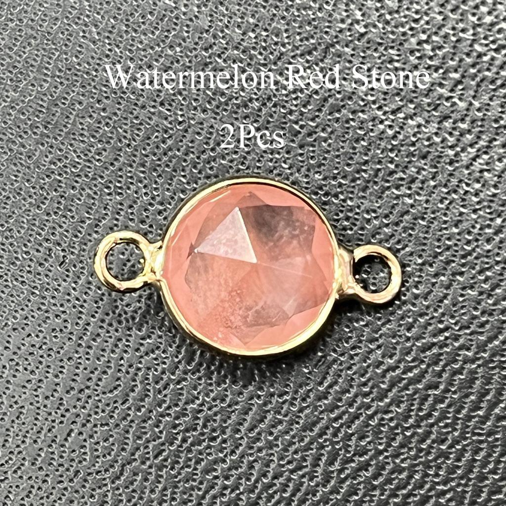 2Pcs, Faceted Natural Stone Connector, Minimalist Handcrafted Round Agate Gems Pendant Connectors for Jewelry Making DIY Necklace Bracelet Accessories