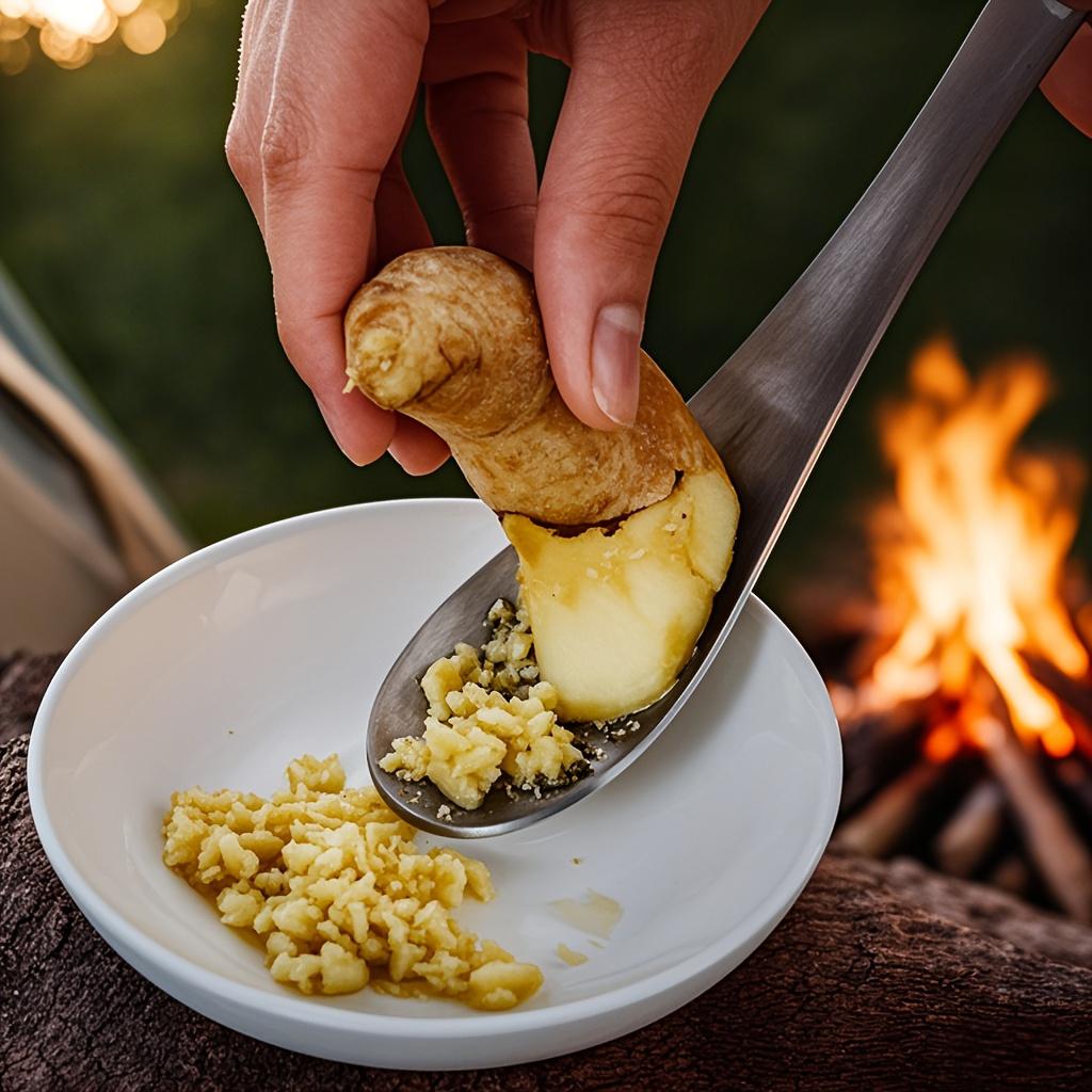 Stainless Steel Ginger Grater Spoon Manual Garlic Masher with Sharp Serrated Edges Durable Kitchen Tool for Pureeing Ginger