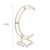 7ft Gold Metal Crescent Moon Wedding Arch Stand, Half Curved Flower Balloon Frame Birthday Party Backdrop