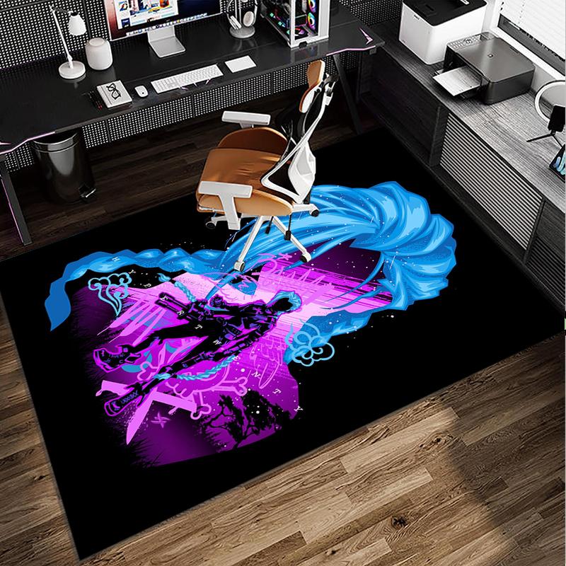Fantasy Warrior Jing Office Rug Chair Mat, Game Carpet, Suitable for Front Door, Bedroom, Living Room, Desk, Holiday Gift