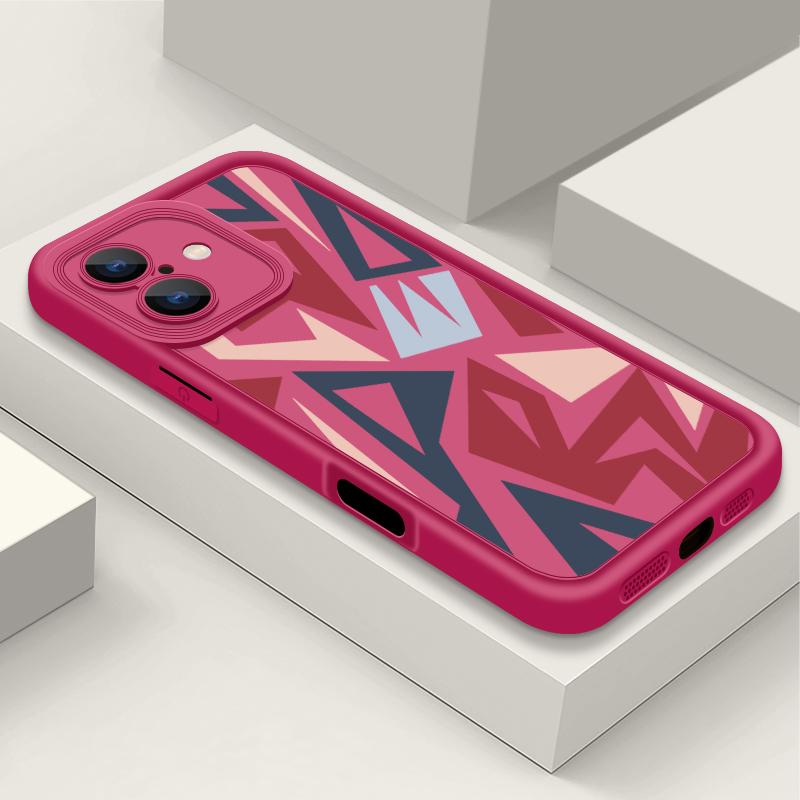 For iPhone 16 Pro Max 15 Pro 14 Plus 13 12 11 XS XR 8 7 Case Shell Geometry Print TPU Soft Shockproof Matte Phone Cover