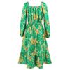 Spring and Autumn Women's Long Sleeve Printed Dress Slim Temperament Mid-Length Dresses