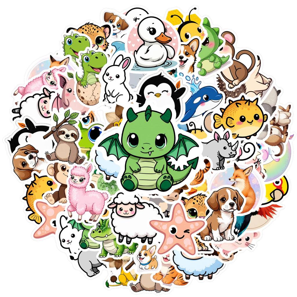 35pcs-70pcs Cute Cute Stickers Cartoon Animal Stickers Stickers For Guitar Laptop Helmet Skateboard DIY Phone