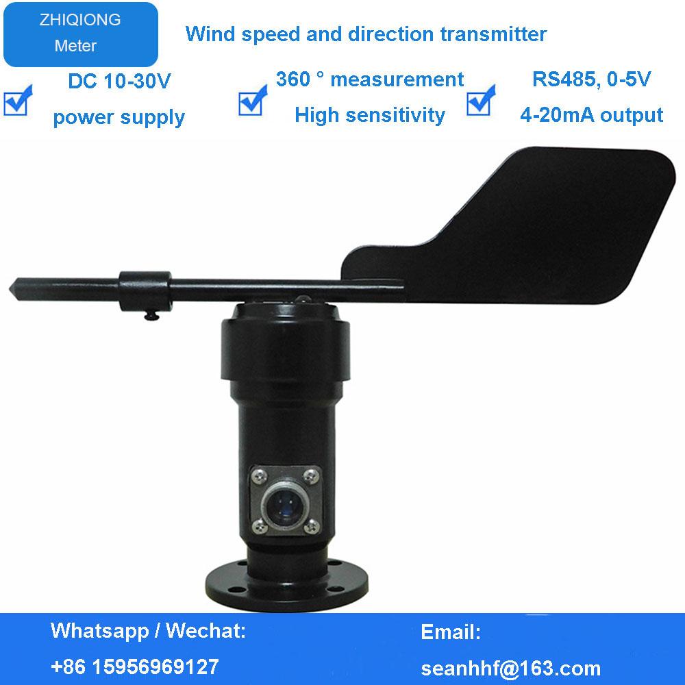 Alüminyum Alaşımlı Malzeme 360 Derece 4-20mA/0-5V/0-10V/RS485 Çıkışlı Dış Mekan Hava İzleme Rüzgar Hızı ve Yönü Sensörü