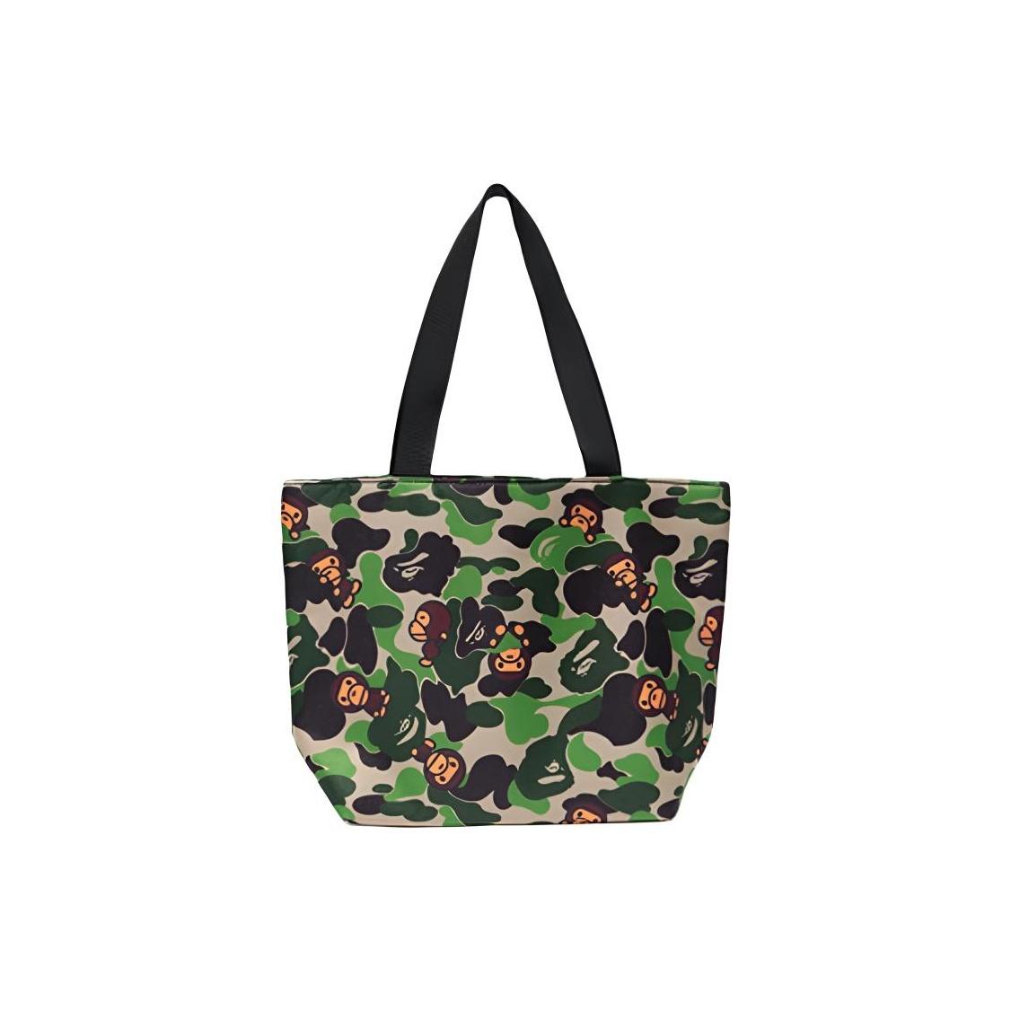 A Bathing Ape Cartoon Monkey Print Letter Trend Woven Strap Nylon Tote Bag Shopping Handheld Shoulder Bag Camouflage Unisex Tote Bags 0MXBGM4021XXG Camouflage 15290₽