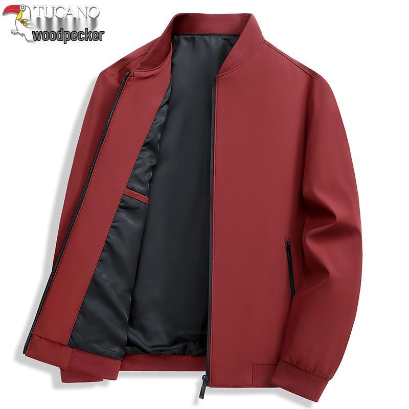 

Куртка мужская повседневная деловая однотонная Woodpecker - красная, стиль папы среднего возраста 3XL for 155-170 pounds красный