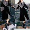 Imitation Mink Coat Long Extended Version Fur Coat Celebrity Imitation Fox Fur Collar Winter Clothes Women's Waist Cotton Clothes