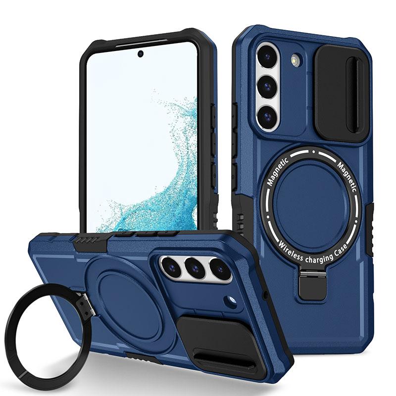 

Протиударний чохол Armor Slide Lens Phone Case для Samsung Galaxy S24 Ultra S23 Plus S22 S21 FE S20 Note 20 Ultra Magsafe Бездротова зарядна кришка Бампер For Galaxy S20 FE синій